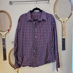 UNTUCKit Red & Blue Plaid Button Down Shirt